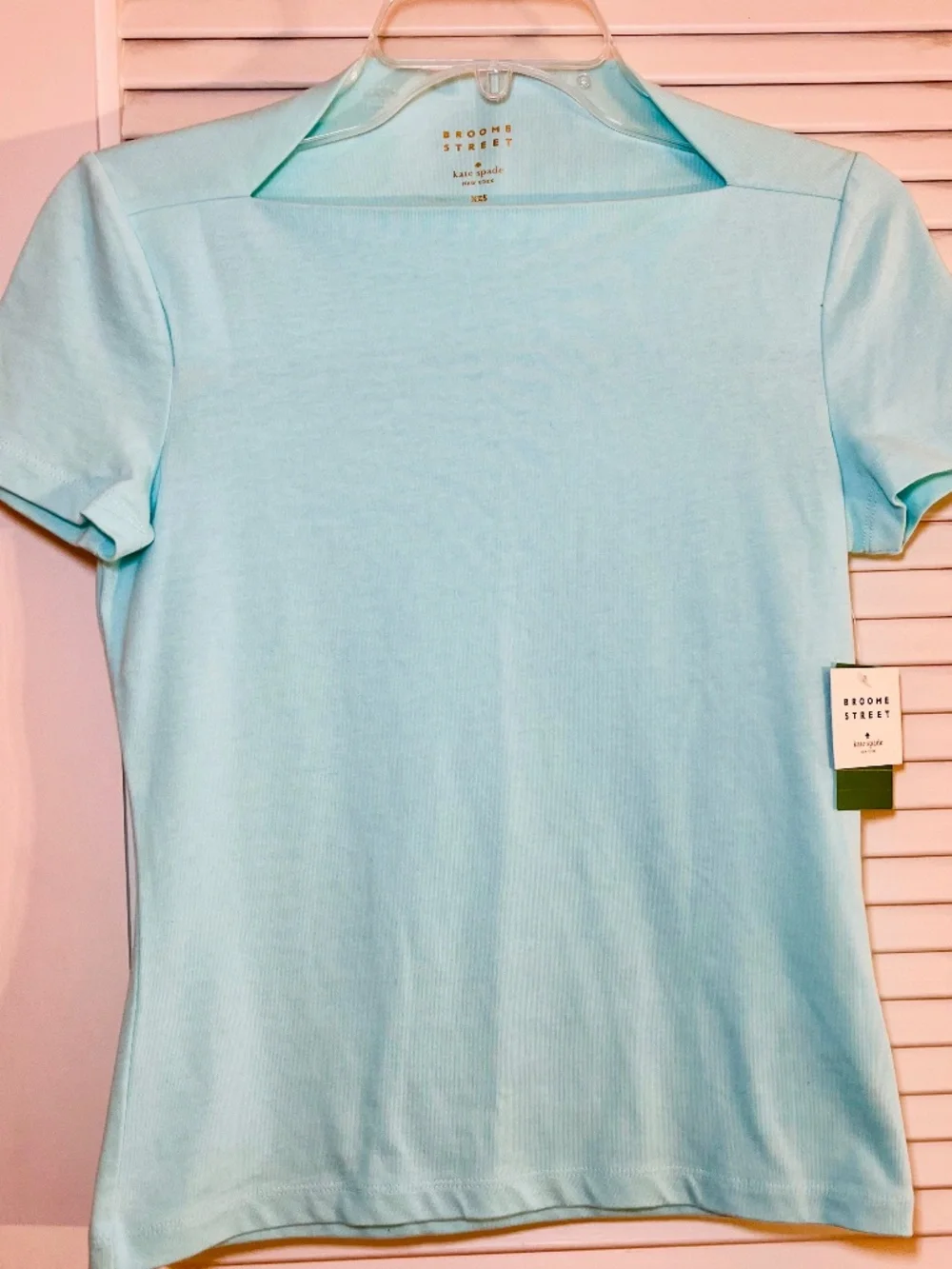 Kate Spade Brome Street Aqua Everyday Short Sleeve Cotton Tee Size XXS NWT